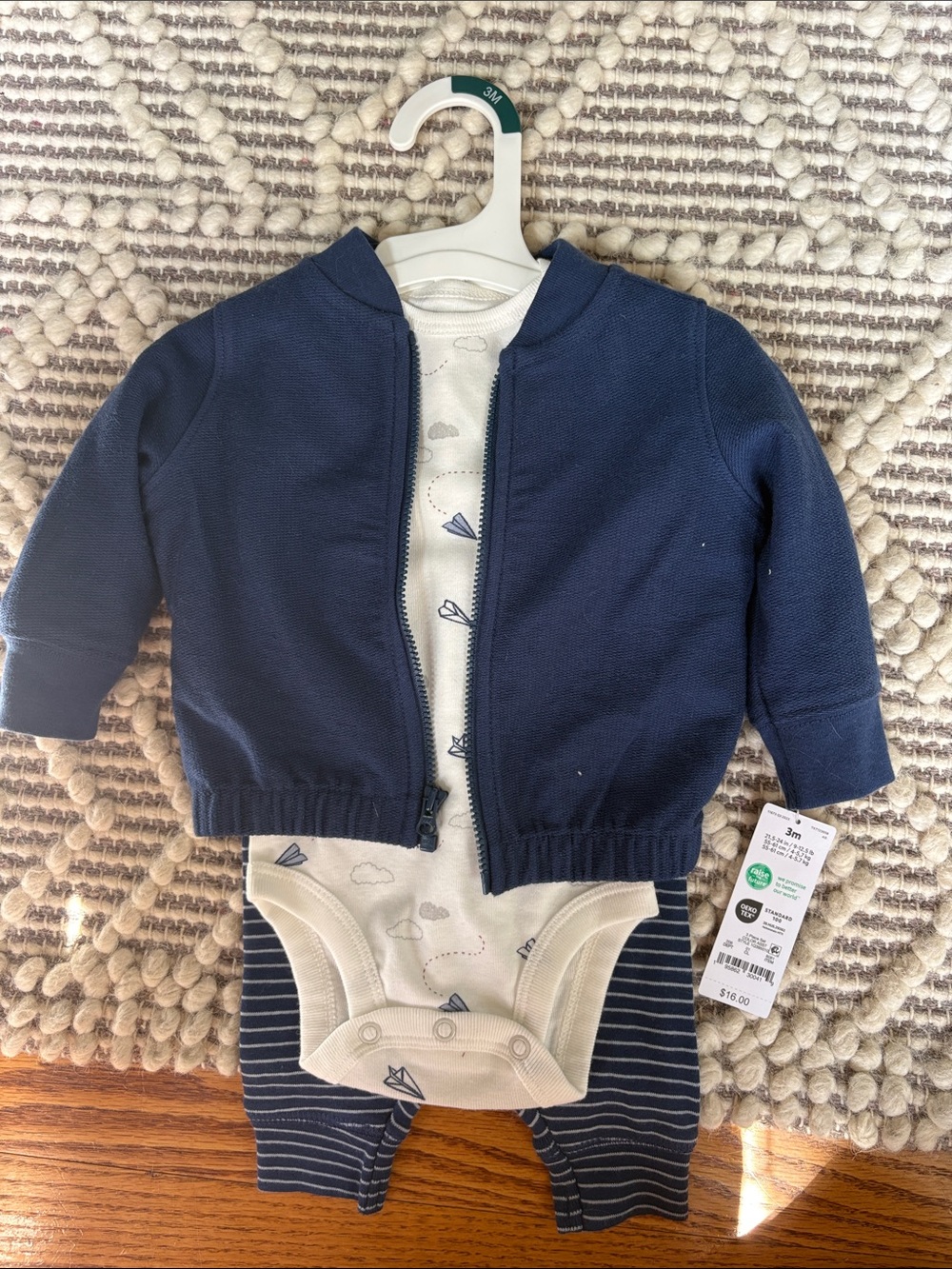 Carter's Navy Blue and Cream Baby 3-Piece Matching Set